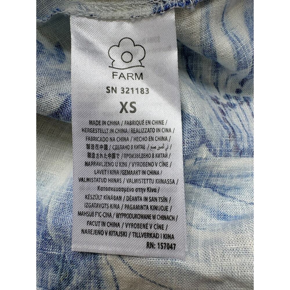 FARM Rio Women's XS Off-White Blue Garden Tiles Plaid Mini Dress SOLD OUT - Picture 8 of 9